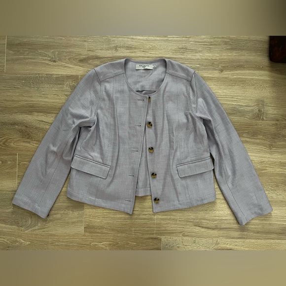 M.M. Lafleur Women’s The Aniya Jacket Stretch Tweed Lilac - Size 6 - Picture 3 of 7